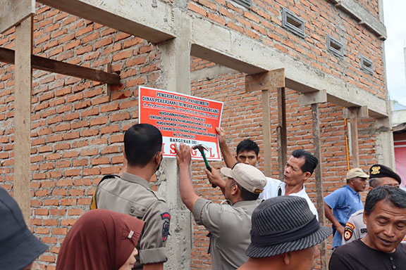 Langgar Perwako Nomor 82 tahun 2019, Sembilan Bangunan Disegel
