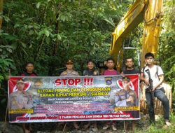 Patroli Satgas Anti Illegal Minning Polres Solok Selatan Amankan 1 Unit Excavator