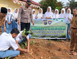 Polsek Kuantan Hilir Laksanakan Program Green Policing di SMKN 1 Kuantan Hilir