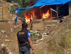 Satgas Anti Ilegal Minning Polres Solok Selatan dan Kodim Solok Tutup Tambang Ilegal di KPGD