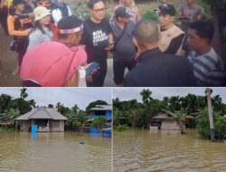 Bupati Mentawai Tinjau Penanganan Darurat Banjir dan Serahkan Bantuan Sembako kepada Warga
