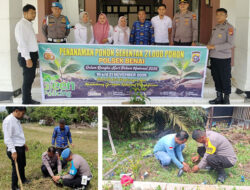Wujud Nyata Dukungan Program Green Policing Kapolda Riau, Polres Kuantan Singingi Tanam Bibit Pohon di Dua Kecamatan