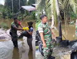 Kodim 0319/Mentawai Salurkan Bantuan Logistik untuk Warga Terdampak Banjir di Siberut