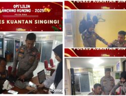 Kapolres Kuansing Sampaikan Pemeriksaan Kesehatan Personel Ops Lilin Lancang Kuning di Pos PAM Carano