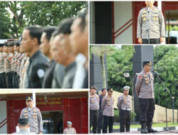 Hari Pertama Menjabat, Wakapolres Kuantan Singingi Pimpin Apel Pagi Personel