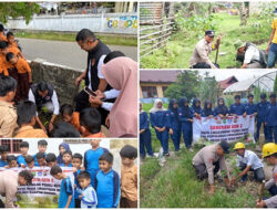 Polres Kuantan Singingi Gelar Kegiatan Green Policing di Sekolah dan Desa, Kapolres: “Menanam Pohon Adalah Menanam Harapan Masa Depan”