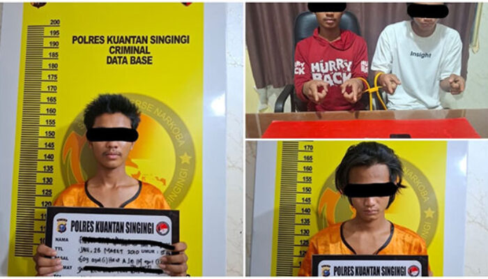 Tim Elang Kuantan Ringkus Dua Terduga Pengedar Sabu di Kuantan Tengah