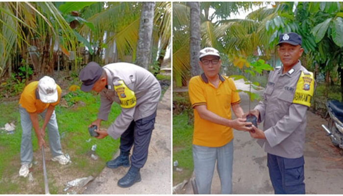 Polsek Kuantan Hilir Laksanakan Penanaman Bibit Pohon Lengkeng Dukung Program Kapolda Riau