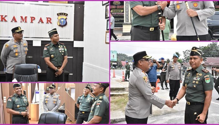 Kunjungan Kerja Danrem 031/Wira Bima ke Polres Kampar Disambut Langsung Kapolres Kampar