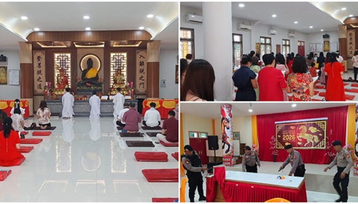 Polres Kuansing Kawal Ibadah Imlek 2026 di Vihara Sriwijaya, Berlangsung Aman dan Khidmat