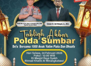 Polda Sumbar Gelar Tabligh Akbar dan Doa Bersama 1.000 Anak Yatim di Masjid Raya Padang