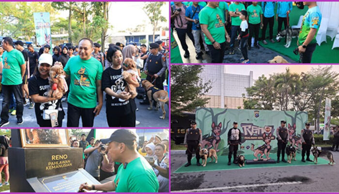 Polda Riau Gelar Pet Parade Kenang Reno, Anjing Pelacak K9 Pahlawan Kemanusiaan