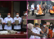 Polres Kuansing Musnahkan 34,31 Gram Sabu dan 21,5 Kg Ganja