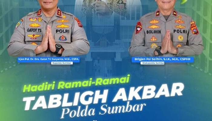 Polda Sumbar Gelar Tabligh Akbar Bersama Ustadz Abdul Somad di Masjid Raya Syekh Khatib Al-Minangkabawi