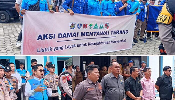 Enam Ormas Gelar Aksi Damai di Kantor PLN Sipora Utara, Sempat Diwarnai Ketegangan