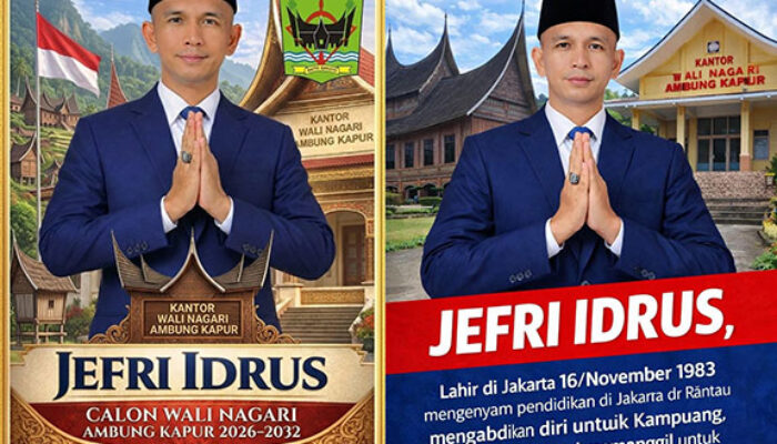 Jefri Idrus Calon Wali Nagari Ambuang Kapua Sungai Sariak, Usung Pembangunan Ekonomi, Adat, dan Sinergi Ranah – Rantau