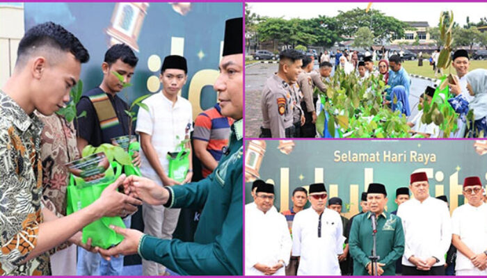Polda Riau Bagikan Bibit Pohon Saat Silaturahmi Idul Fitri, Herry Heryawan: Amal Ekologis dan Investasi Hijau untuk Riau Lestari