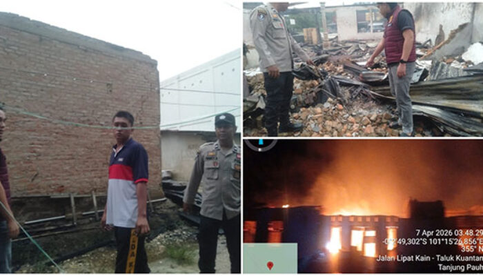 Kebakaran Dini Hari di Tanjung Pauh, Polsek Singingi Hilir Lakukan Penanganan dan Penyelidikan