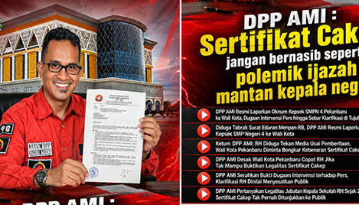 Bongkar Dugaan Intervensi Pers dan Sertifikat Cakep, DPP AMI Laporkan Kepsek SMPN 4 ke Walikota