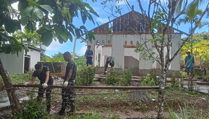 Dandenzibang 1 Kodam Tuanku Imam Bonjol Tinjau Pembangunan Musholla Al Huda di Mentawai