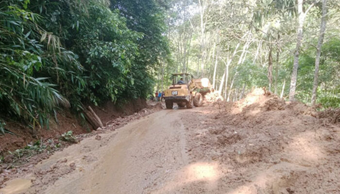Dinas PUPR Tanah Datar Gerak Cepat Penanganan Pembersihan Material Longsor