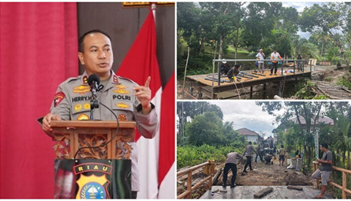 39 Jembatan Desa Rampung Dibangun, Kapolda Riau: Ini Wujud Nyata Pengabdian Polri untuk Masyarakat