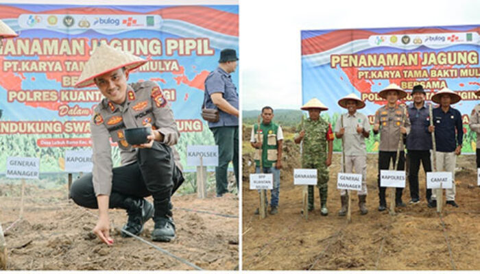 Kapolres Kuansing Pimpin Penanaman Jagung Pipil di Lahan PT KTBM Dukung Swasembada Pangan 2026
