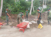 Satgas Karya Bakti TNI AD Tahap Pengecoran Abutment di dusun Gobik desa Bosua Terus Dikebut