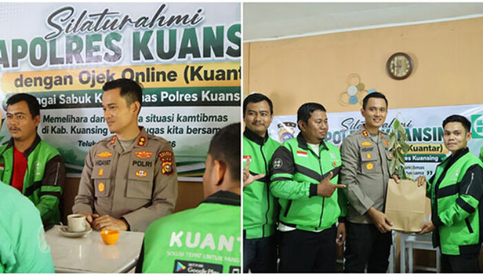 Kapolres Kuansing Jalin Silaturahmi dengan Ojek Online Kuantar, Perkuat Peran Sebagai Sabuk Kamtibmas