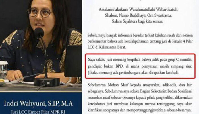 Viral Surat dan Curhatan Juri LCC Empat Pilar MPR RI, Sosok Indri Wahyuni Jadi Sorotan Publik