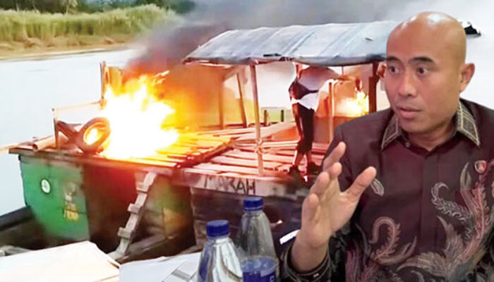 Operasi Senyap Ditreskrimsus Polda Sumatera Barat Sasar PETI, Kapal Tambang Ilegal Dibakar di Sijunjung
