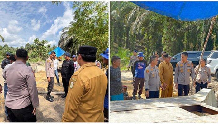 Kapolres Kuansing Tinjau Langsung Pembangunan Jembatan Merah Putih di Desa Sungai Kuning