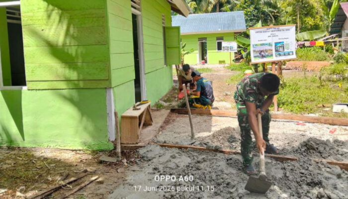 RTLH Darlius di Dusun Bagan Lelet Rampung, Satgas Bakti TNI AD untuk Rakyat Lakukan Pembersihan Akhir