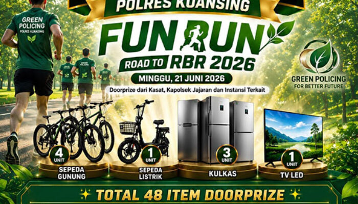 Polres Kuansing Fun Run Road to RBR 2026, Puluhan Doorprize Menanti