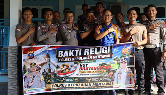Sambut HUT Bhayangkara ke-80, Seluruh Personel Polres Kepulauan Mentawai Dikerahkan Gelar Rangkaian Bakti Religi di Sejumlah Masjid dan Gereja