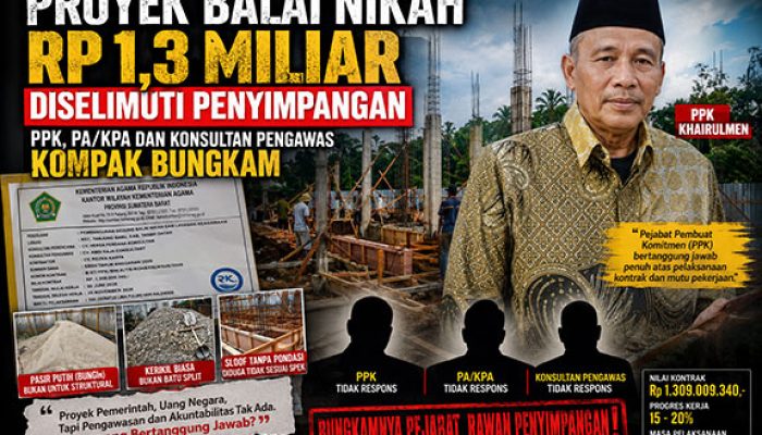 Proyek Balai Nikah Rp1,3 Miliar Diselimuti Penyimpangan, PPK, PA/KPA dan Konsultan Pengawas Kompak Bungkam