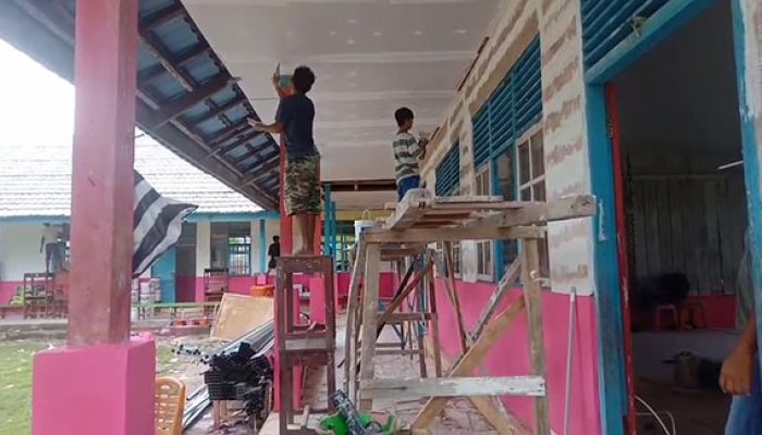 Revitalisasi Dua Sekolah di Siberut Utara Disorot, Proyek Tanpa Plang dan Pekerja Abaikan APD