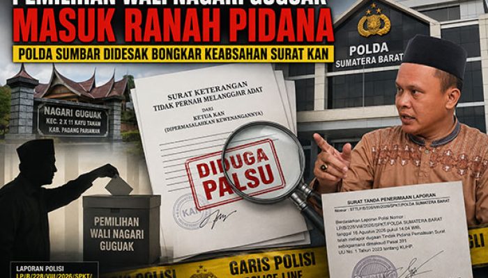 Pemilihan Wali Nagari Guguak Masuk Ranah Pidana, Polda Sumbar Didesak Bongkar Keabsahan Surat KAN