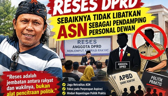 Reses DPRD Sebaiknya Tidak Libatkan ASN Sebagai Pendamping Personal Dewan