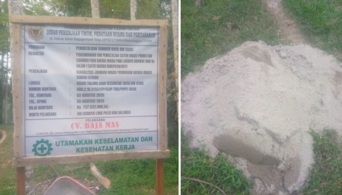 ‎Pelaksana Pekerjaan D.I  Bandar Situgar Gunakan “Kasiak Taram”, PPTK Enggan Dikonfirmasi