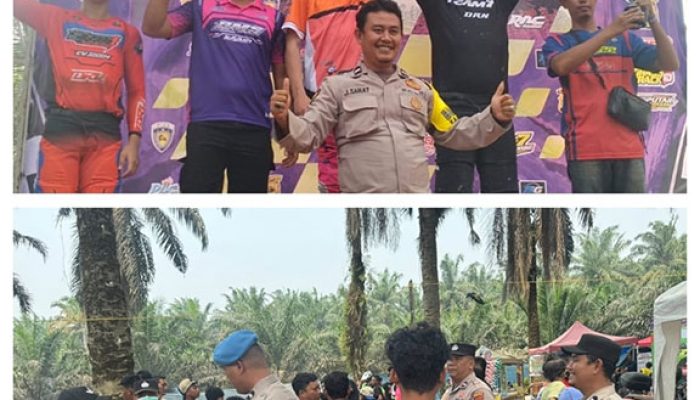 Polsek Singingi Laksanakan Pengamanan Kejuaraan Grasstrack Lokal Riau di Sirkuit One Hock