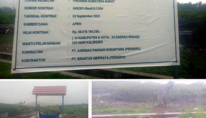 ‎Satu Dari 32 D.I Di Sumatera Barat Yang Dikerjakan PT.Brantas Abipraya Sudah Selesai, Mutualitas Kerja Dipertanyakan