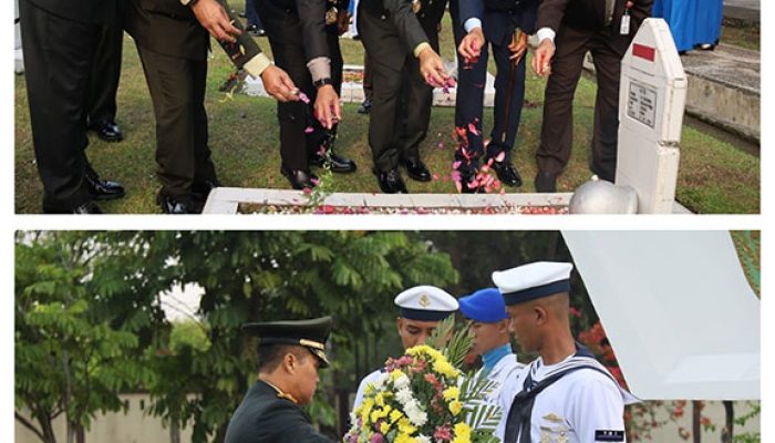 Pangdam XIX/TT Tabur Bunga di TMP Kusuma Dharma, Ziarah Nasional HUT Ke-81 TNI Berlangsung Khidmat