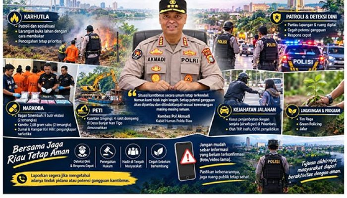 Polda Riau Perkuat Deteksi Dini dan Patroli, Sejumlah Isu Kamtibmas Jadi Atensi