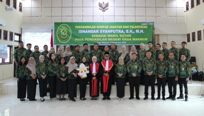 Perkuat Kepemimpinan dan Pelayanan Keadilan, Isnandar Syahputra Nasution Resmi Jadi Wakil Ketua PN Arga Makmur