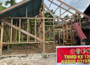 Satgas TMMD ke-130 Gas Pengerjaan RTLH Kamidi, Kini Masuk Tahap Pemasangan Seng