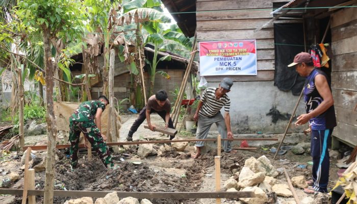 Satgas TMMD ke-130 Gas Pengerjaan Tiga Unit MCK di Desa Goisoinan, Warga Segera Nikmati Sanitasi Layak