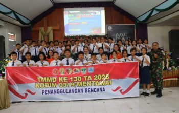 Satgas TMMD ke-130 Kodim 0319/Mentawai Edukasi Pelajar tentang Penanggulangan Bencana