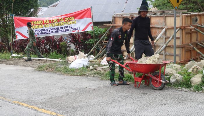 Satgas TMMD ke-130 Bersama Warga Kebut Pipanisasi 2.000 Meter di Dusun Pogari