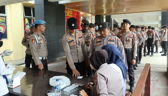 Polres Kuansing Gelar Gaktibplin, Periksa Disiplin Personel, Tes Urine, hingga Antisipasi Judi Online